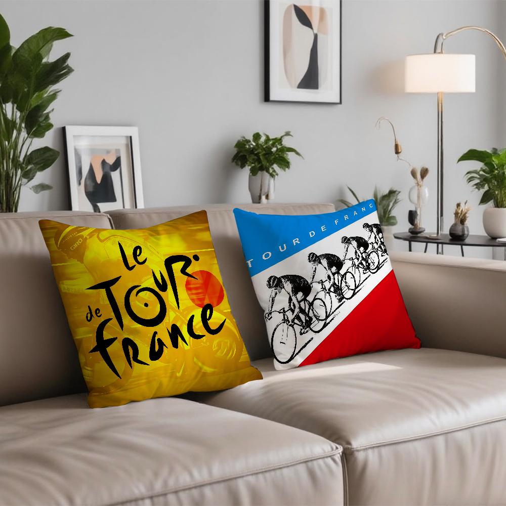 T-Tour De F-France cushion cover Double Sided Printed Polyester Pillowcase Pattern Decorative Zipper Cushion Cover