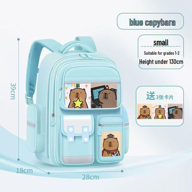 Kids' Lightweight Backpack with Spine Protection for Grades 1-6, Large Capacity, Ideal for Boys and Girls