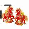 Horse Pattern Lunar New Year Couplet Year 2026 Flocking 3D Horse Sticker Spring Festival Stickers Chinese New Year