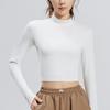 Juyitang Striped High Collar Slim-Fit Long Sleeve Yoga Top
