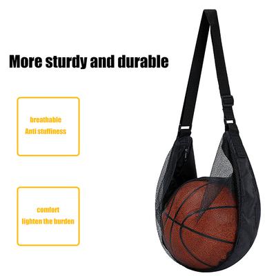 1 Adet Fermuarlı Cep Tekli Top Çantası Fileli Top Saklama Çantası Spor Ekipmanı Büzgülü Askılı Saklama Fileli Basketbol Taşıma