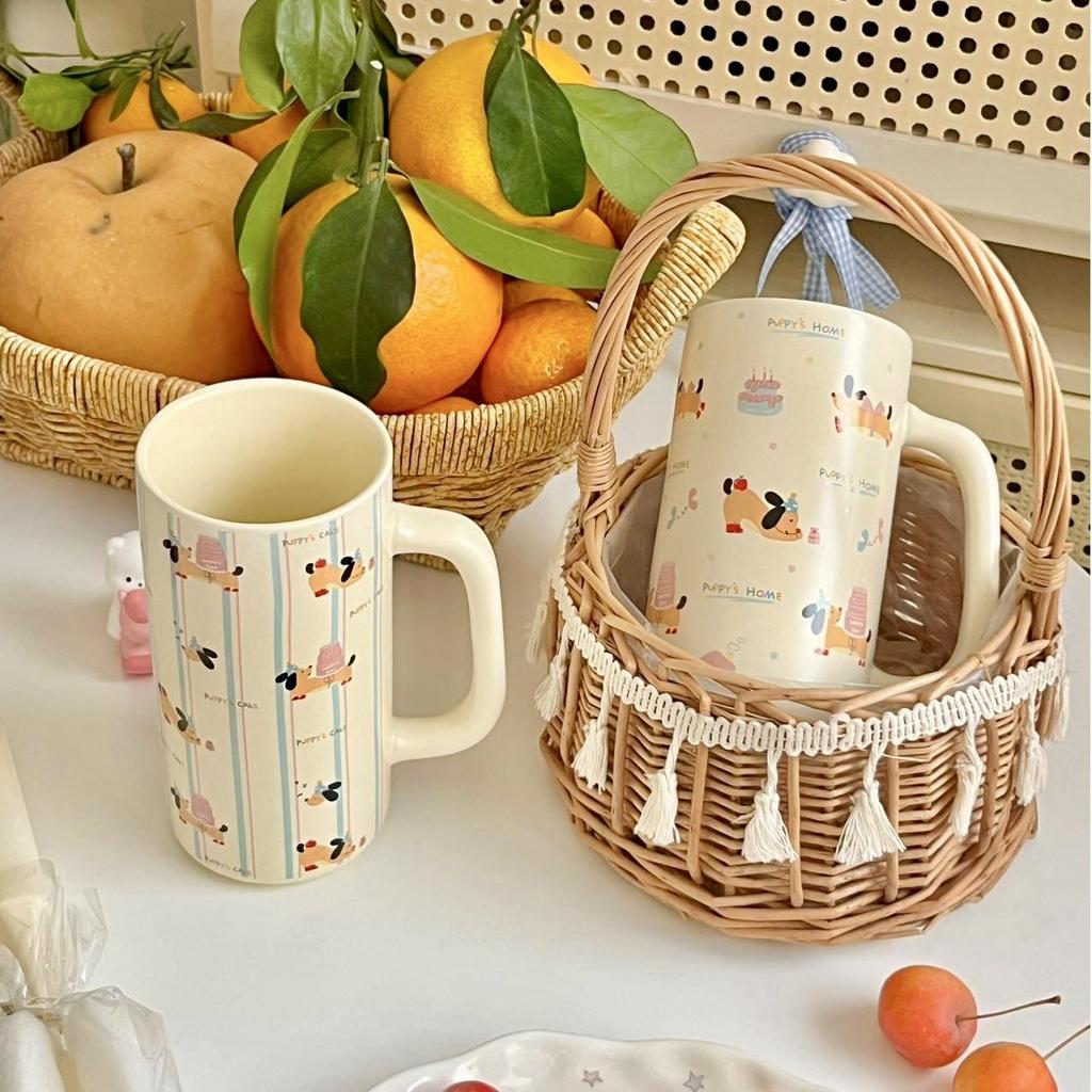Modern Housewife Cute Puppy Cup Household Drinking Water Cup High Looking Breakfast Cup Good Looking High Cup Ceramic Mug