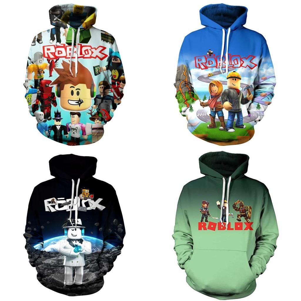 Trendy Roblox Youth Hooded Sweatshirt With Digital Print For Stylish Kids In Various Colors
