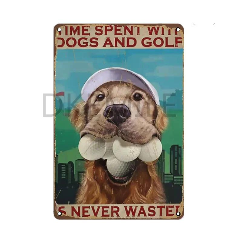 Dachshund Metal Tin Sign Tissue Dog Retro Vintage Bar Decor Wall Poster Golden Retriever Husky Plaque Home Decoration Style