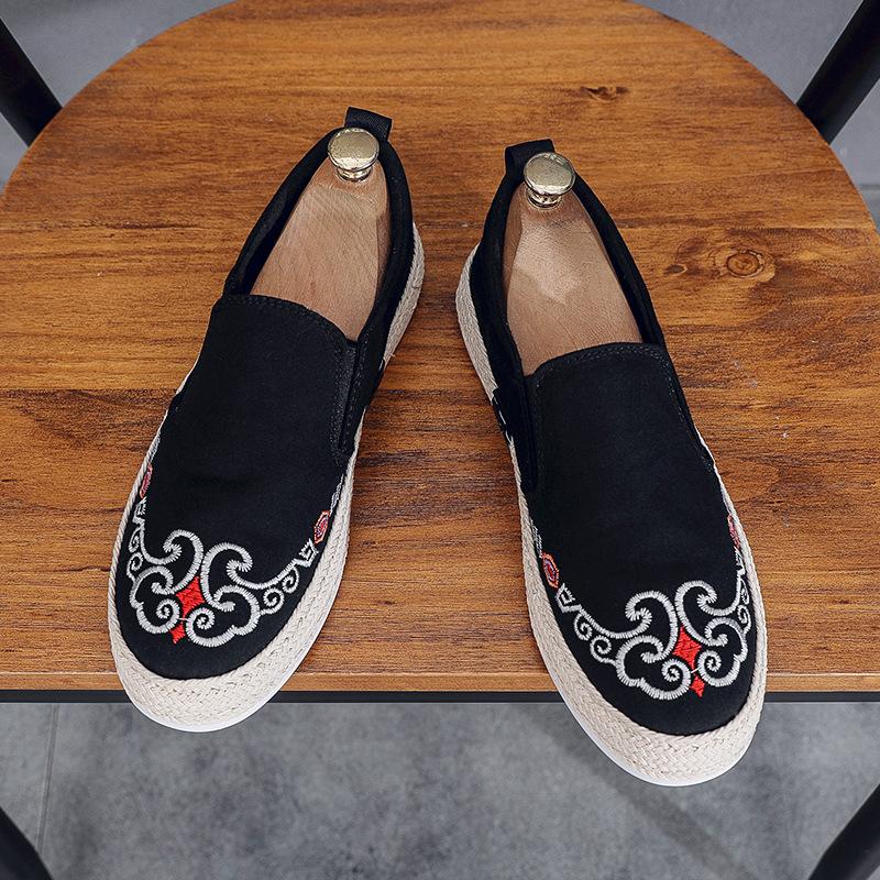 Men Loafers Shoes Summer  Man New Fashion Canvas Footwear Soft Flat Comfy Flock Suede Leather Men Casual Vulcanized Shoe2024