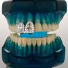 Double Teeth Hip Hop Copper Grillz Shiny Cross Grillz Exquisite Tooth Caps  Role Play Performance