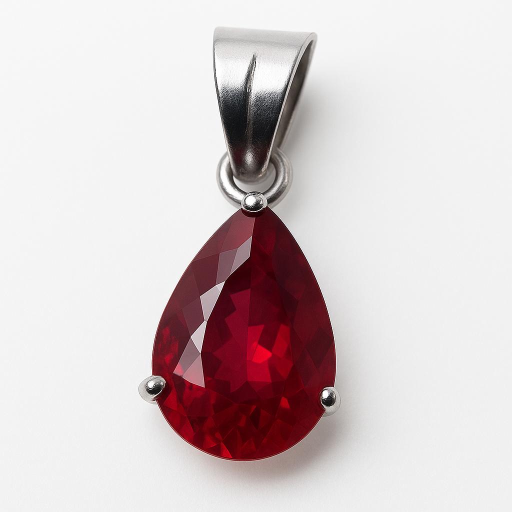 Natuurlijke Rode Robijn Hanger 14 karaat Peer Geslepen Edelsteen 925 Sterling Zilver Edelsteen Sieraden Cadeau