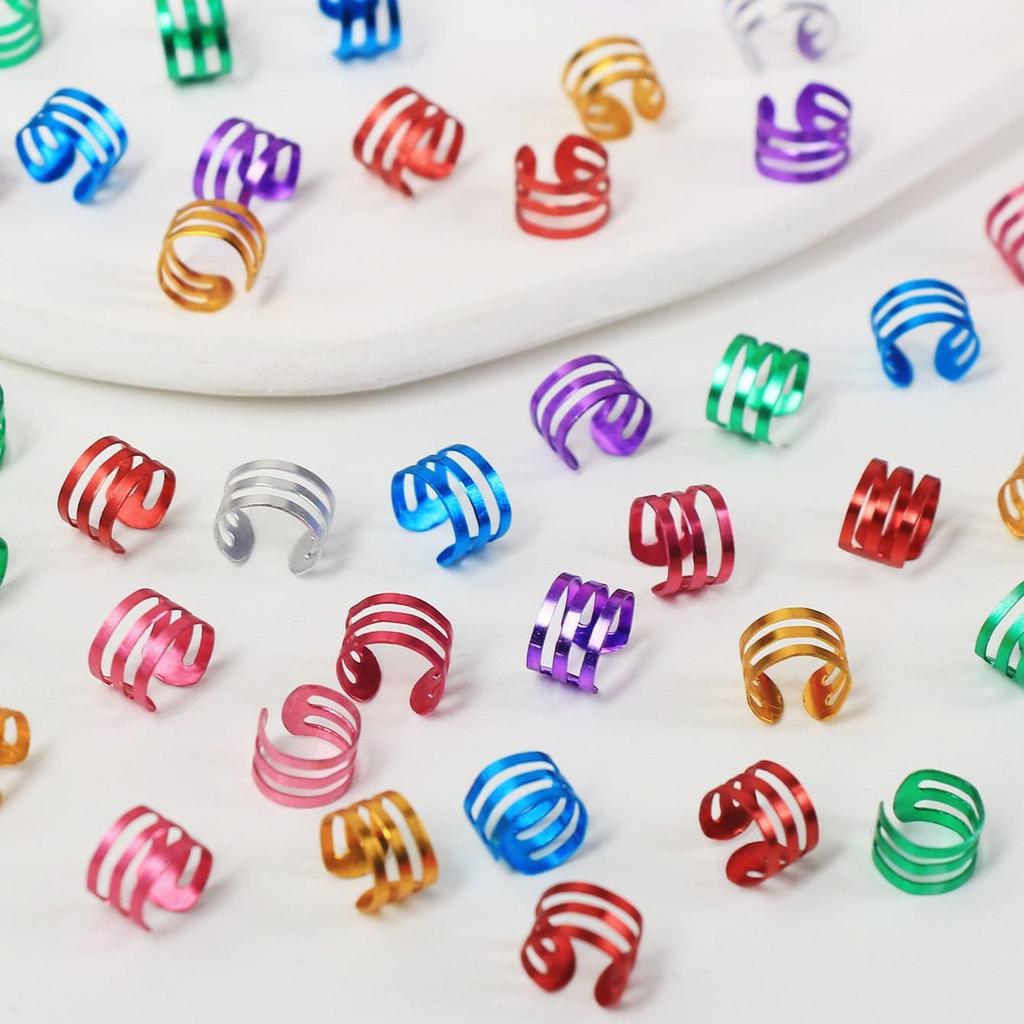 11Pc European and American TEUMSHEIN popular DIY wig dreadlocks jewelry accessories color geometric simple braids hair buckle