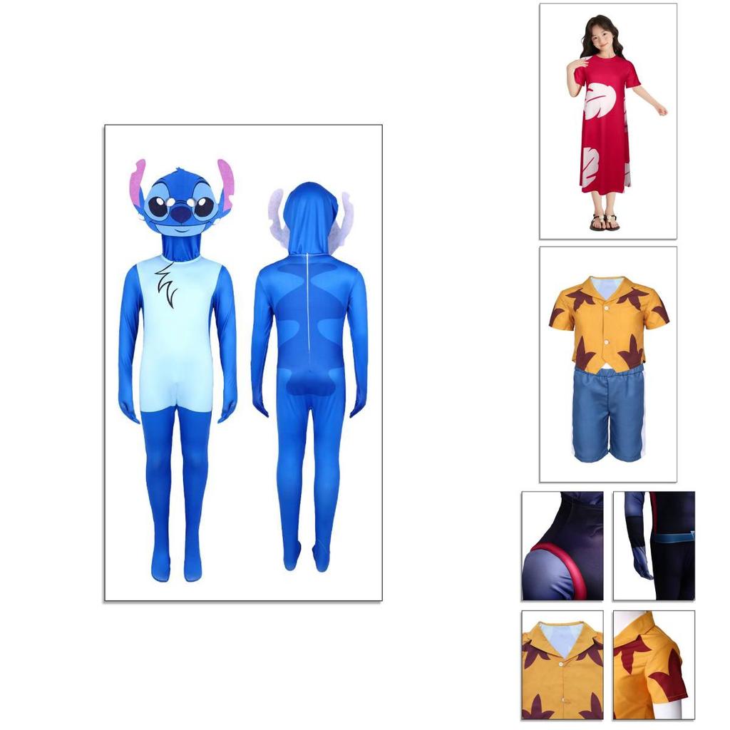 Cómodo y Elegante Disfraz de Cosplay de Bebé Interestelar para Niños con Estampados de Dibujos Animados en Diseño Stitch