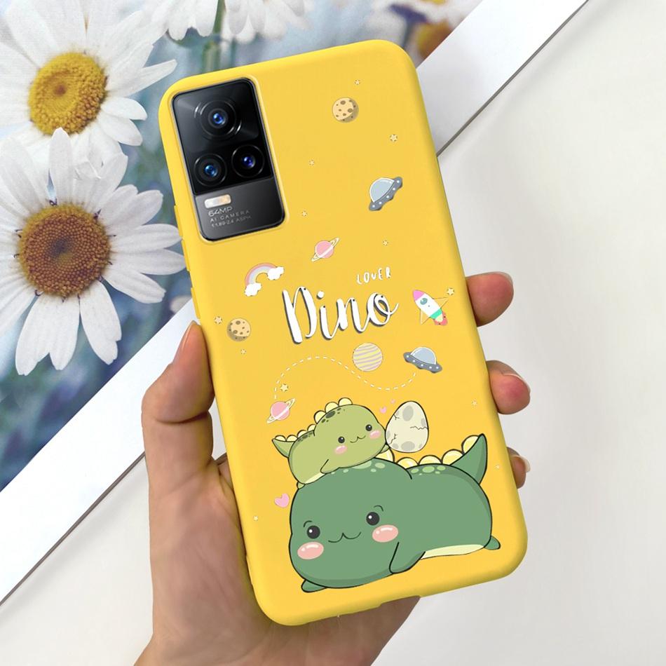 For Vivo V21e Case Vivo V21E 4G V 21E V2061 Lovely Cartoon Candy Color Soft Silicone TPU Phone Back Cover