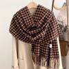 Plaid scarf women's winter small fragrance to keep warm autumn and winter thickened scarf new student retro Korean shawl