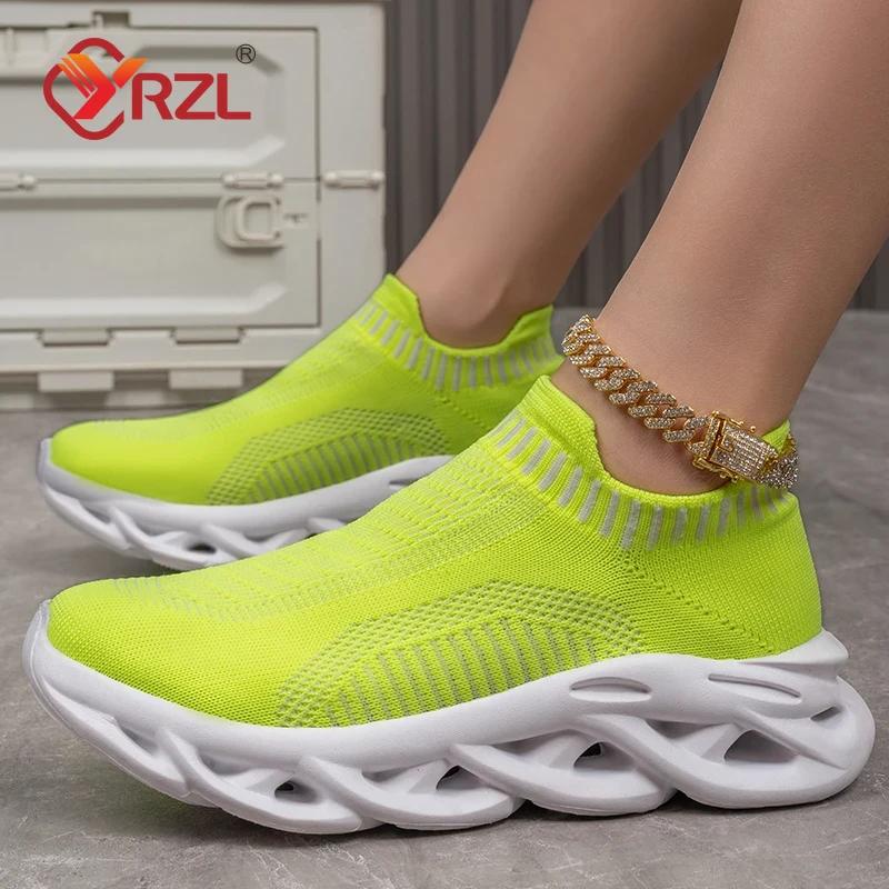 YRZL 2024 New Women Flat Shoe Breathable Platform Versatile Sneakers Woman Comfortable Soft Bottom Non-slip Running Sports Shoe