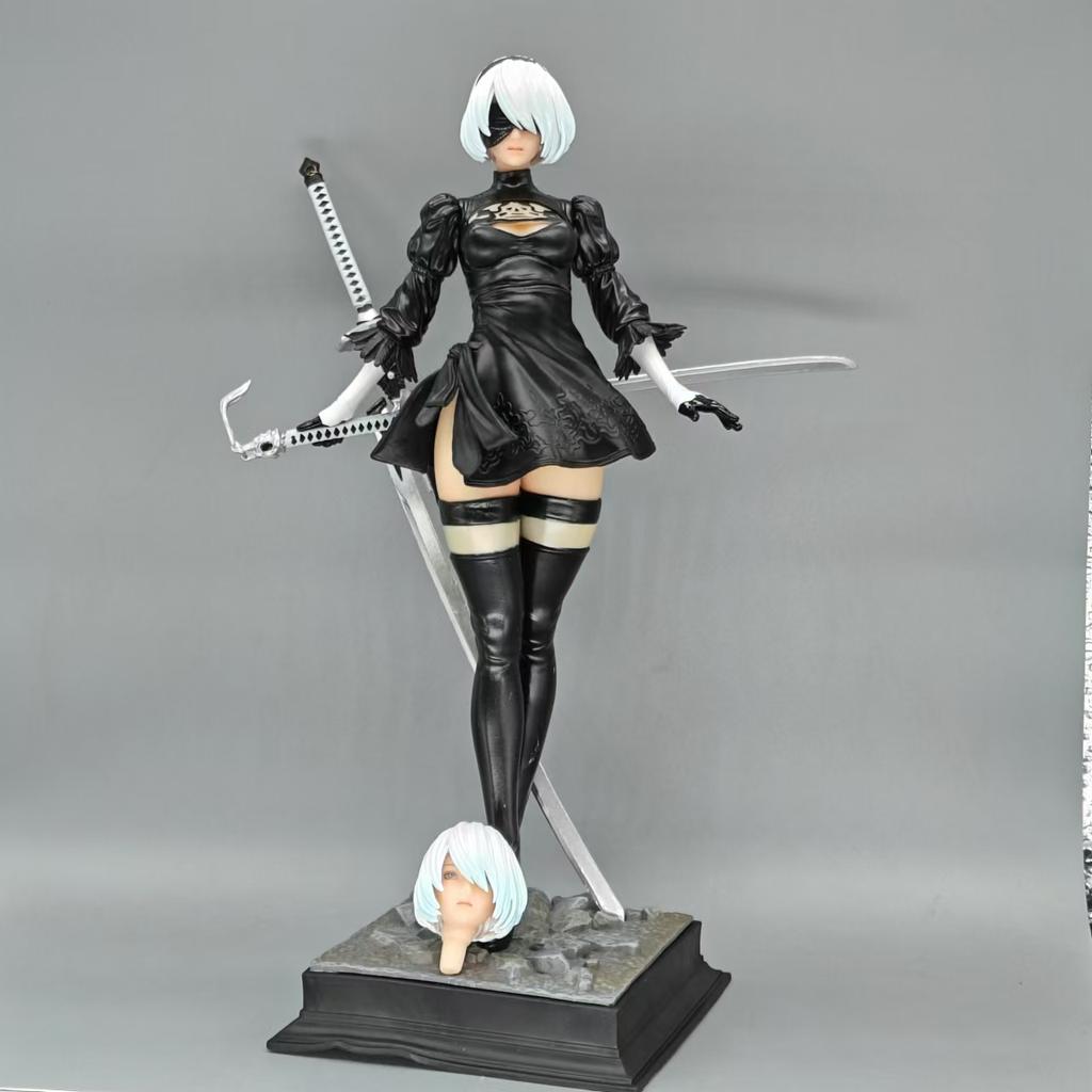 28cm NieR Automata Yorha No TypeB Anime Girl Action Figure Toy Style Game Statue Adult Model Dol 2B PVC 2 4 collection Poseable Articulated Scale