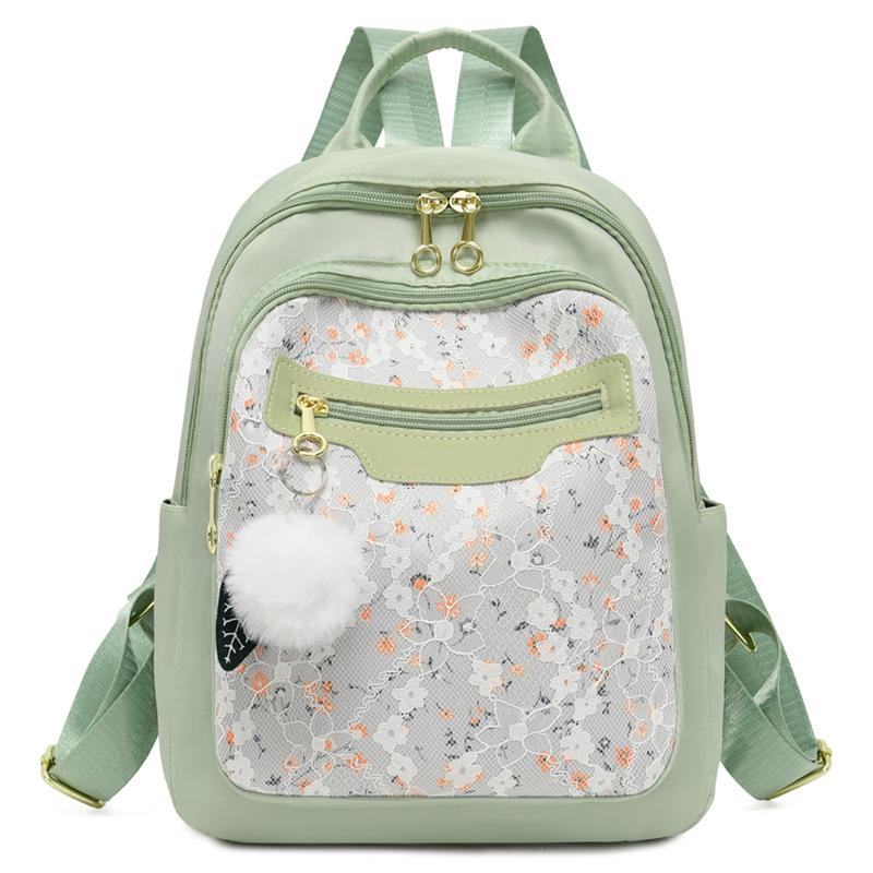 

Маленький рюкзак с цветочным принтом, женский, большой вместимости, из ткани Оксфорд, легкий зелёный