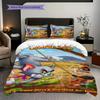 Whimsical Adventure Chocolate Land Bedding (1 * duvet cover + 2 * pillowcase, without core) 2D Flat Duvet cover and pillowcase Christmas birthday gift
