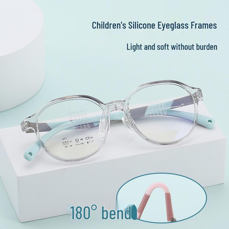 

Высококачественная ультралегкая силиконовая оправа для очков для девочек Transparent Blue C6