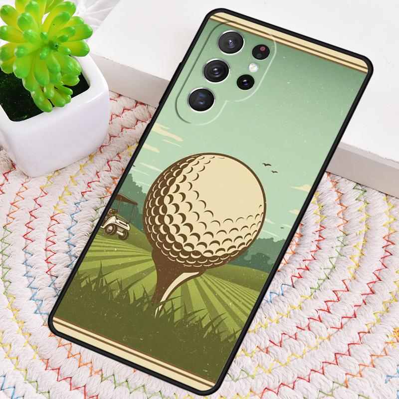 Vintage Golfer Pattern TPU Phone Case For Samsung Galaxy note 10 pro S26 S25 S24 S23 S22 Ultra Plus S21 FE S20 Shockproof Cover