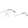 YIMARUILI Ultra Light Fashion Double Beam Glasses Frame Retro Alloy Optical Prescription Rimless Glasses For Men and Women 1870