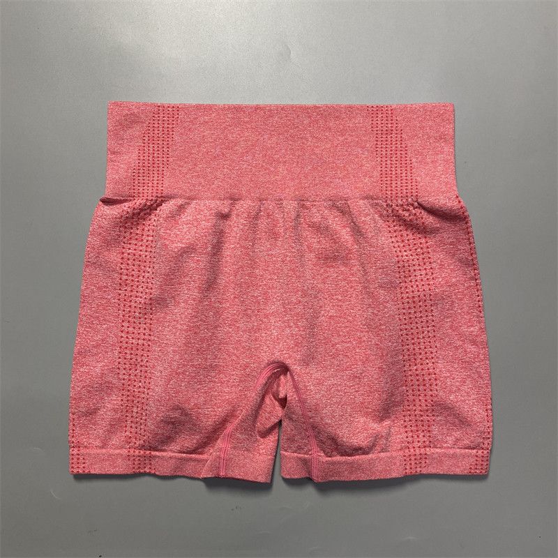 Amerikansk Stil Kvinder Højtaljede Sømløse Elastiske Tætsiddende Hurtigtørrende Åndbare Sports Fitness Løb Yoga Shorts Trekvart Længde Shorts