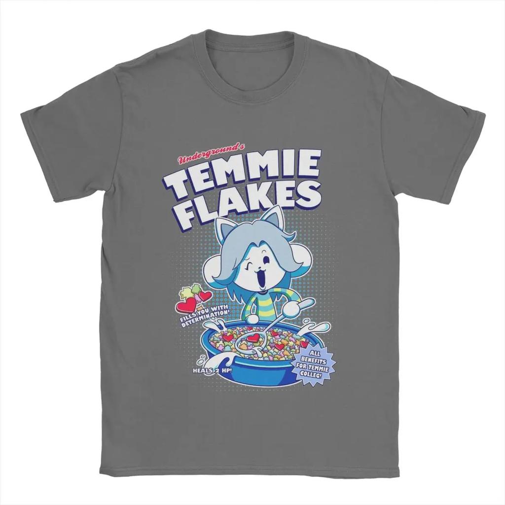 Casual Temmie Flakes Undertale T-Shirts for Round Collar 100% Cotton T Shirt Game Short Sleeve Tee Shirt Arrival Tops