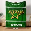 Dallas Stars Print Flannel Blanket, High quality Comfortable for All Seasons, Home Decor, Warmth and Comfort, Perfect for Christmas Gifts
