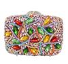 WHTUOHENG Bolso de Noche Plateado con Piedra Grande para Mujer Bolso de Mano Nupcial con Diamantes Cartera de Mano con Pedrería para Cena de Boda