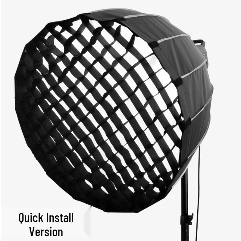 120CM Quick-Release Parabolic Softbox with Bowens Mount and Portable Honeycomb Grid Diffuser.