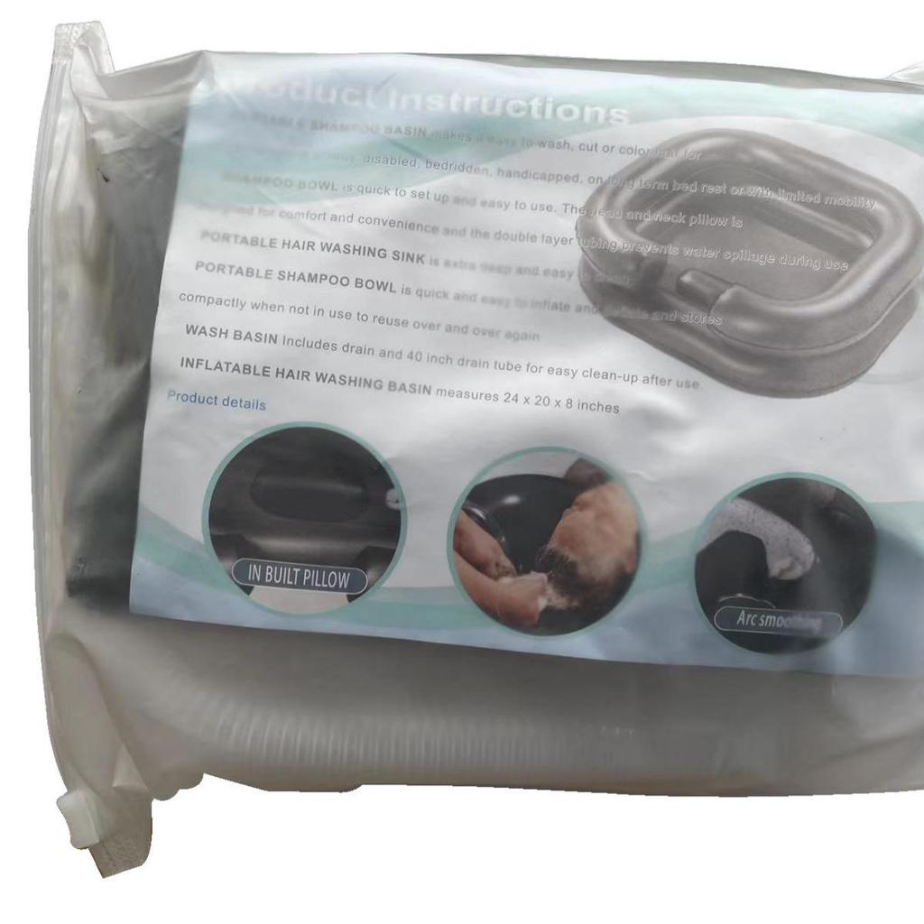 Verdicktes aufblasbares PVC-Shampoo-Becken mit eingebautem Kissen für bettlägerige, ältere, schwangere Frauen und Kinder
