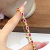 Pearl Sand Light Gold Zircon Oval Bracelet - Elegant Court Style, Luxurious Design for Women