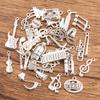 10pcs Musical Note Pendant Piano Guitar Microphone Speaker Suona Music Equipment Alloy Jewelry Accessories