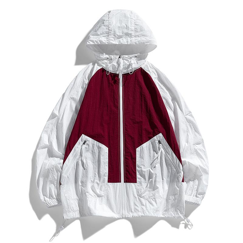 Summer main product sunscreen clothing couple loose version men's outdoor hooded sunscreen clothing UV protection