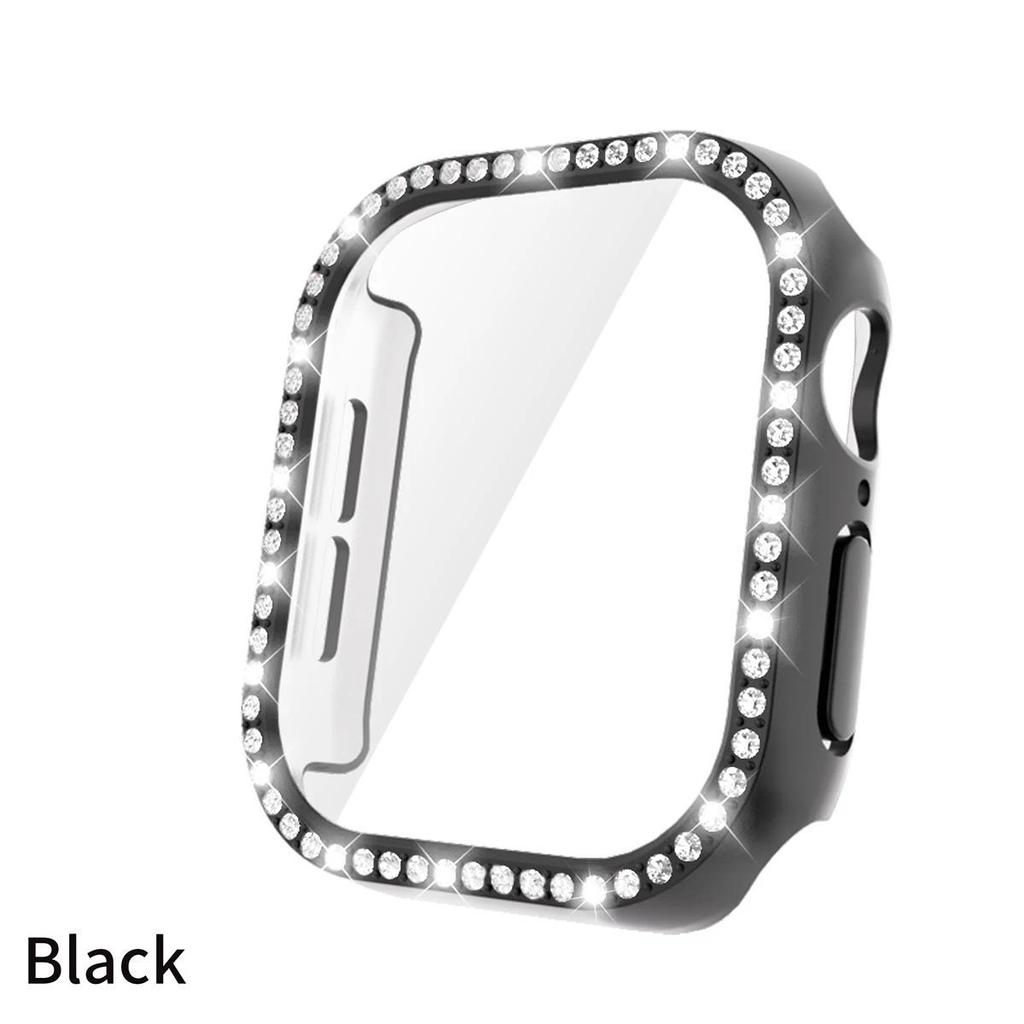 Bling Glass+Cover For Apple Watch 10 42mm 46mm Diamond Hard PC bumper+Screen Protector Case Iwatch Series 10 Accessories