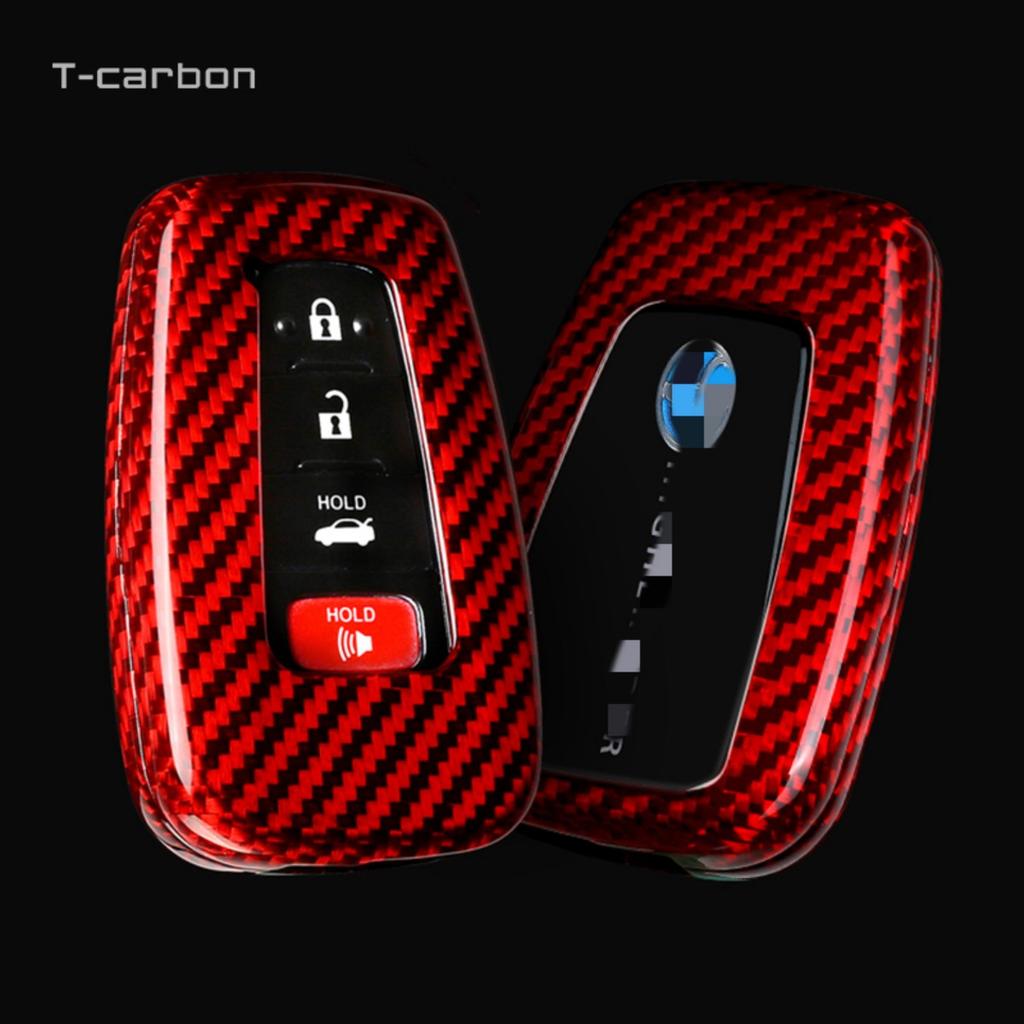 Carbon Fiber Car Key Cover For Toyota 8Th Generation Prado Yize Chrnew Vios Key Cover Fob Shell Accessories