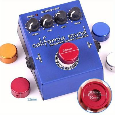 1 pedal de efectos de guitarra, tapa de clavo para pie de guitarra, cubierta de almohadilla de pedal de efectos, piezas de herramientas de aluminio, interruptor de pie, accesorios de perilla