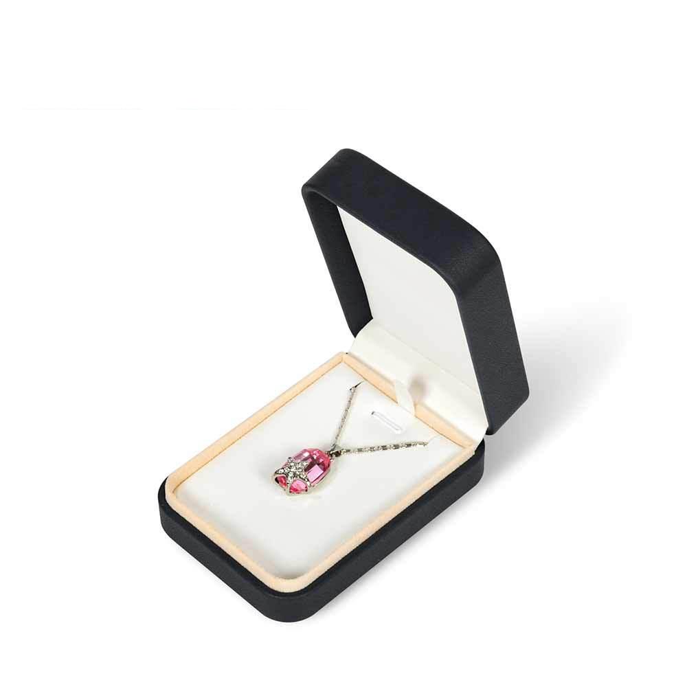Luxury Custom Black PU Leather Jewelry Box Organizer Simple Square Style Ring Gift Set Packaging Luxury Jewelry Boxes