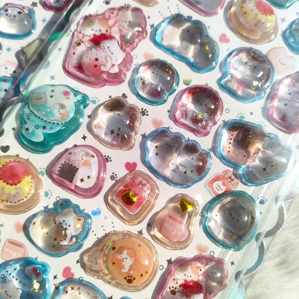 New Scrapbooking Journaling Relief Stickers Japanese Style Sweet Drop Cute Decor Stationery Diary School Supply DIY 3D Kid Friendly Entertaining Fun