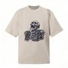 Herren Übergröße Baumwoll-T-Shirt mit Totenkopf-Grafikdruck Lockerer Schnitt Lässiges Kurzarm-T-Shirt