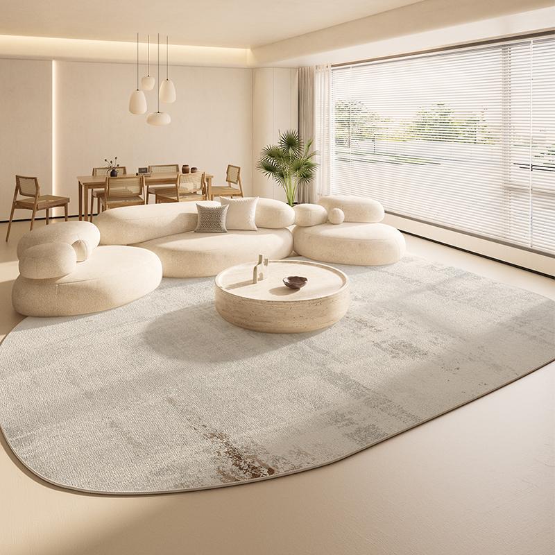Irregular Shape Living Room Decoration Large Carpet Thickend Plush Rugs for Bedroom Fluffy Soft Lounge Floor Mat Cream Style Rug