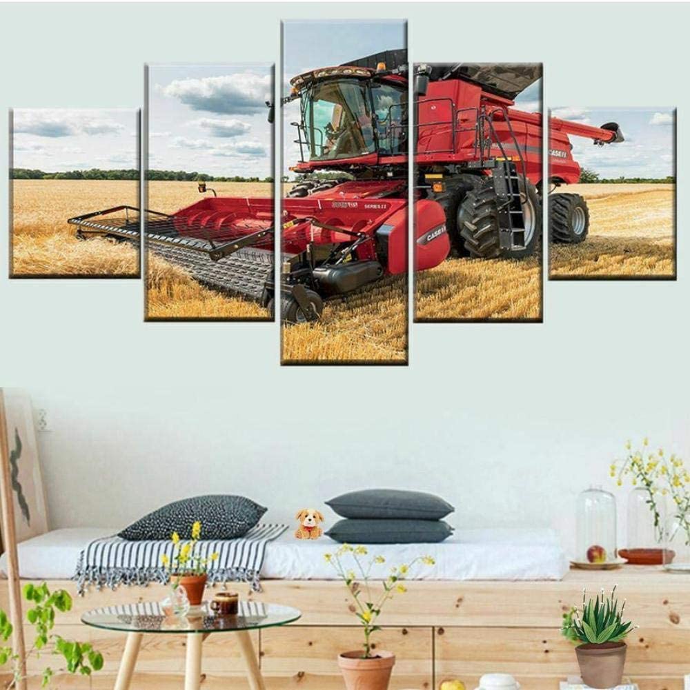 

Unframed 5Pcs Vintage Farming Tractor Harvest Feed Canvas HD Posters Wall Art Pictures HD Paintings Home Decor Room Decoration 20x35 20x45 20x55cm