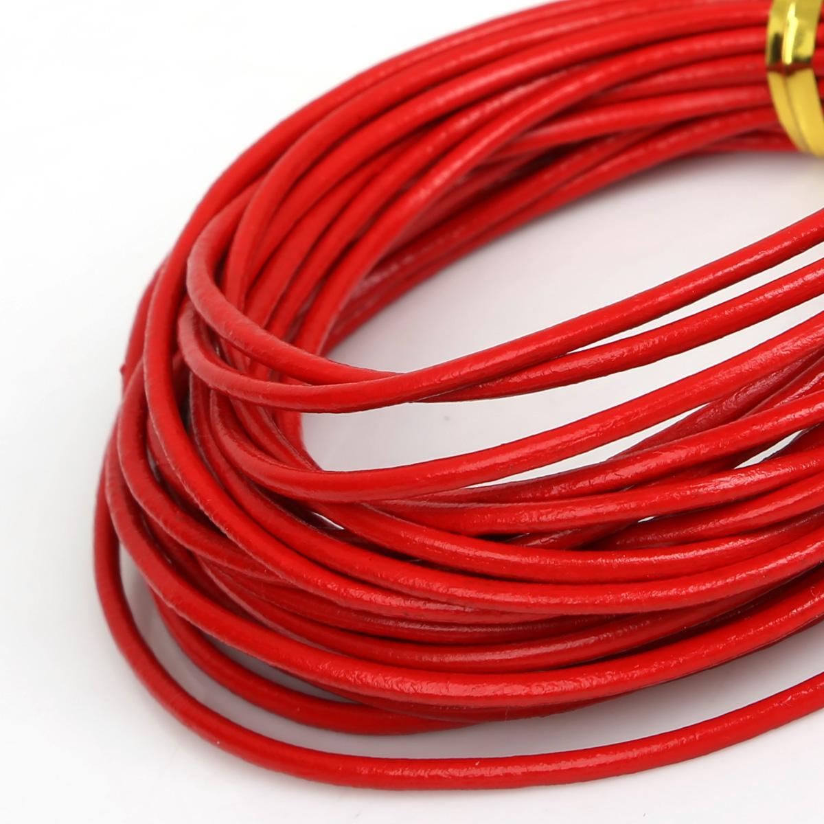 

Натуральная круглая кожаная нить для изготовления браслетов, ювелирных изделий, DIY, шнур, шнур 2mm 5M красный