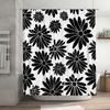 Black White Floral Shower Curtain Bathroom Decor Waterproof Fabric With Hooks Set For Bathtub Or Tub Perfect Gift Idea