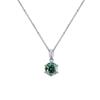 Sterling Silver 925 Moissanite Necklace: Classic Six-Prong European & American Style Women's Colored Diamond Pendant