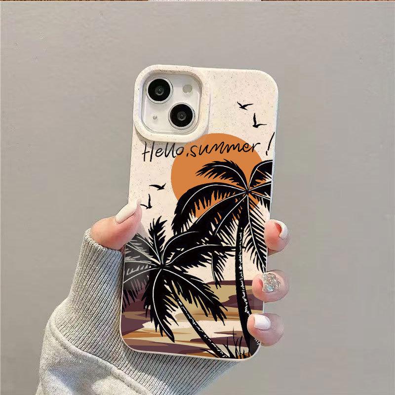 Sunrise Coconut Tree iPhone 16Pro/15 Case, Frosted, Drop-proof, 1413x Cover for XS/XR.