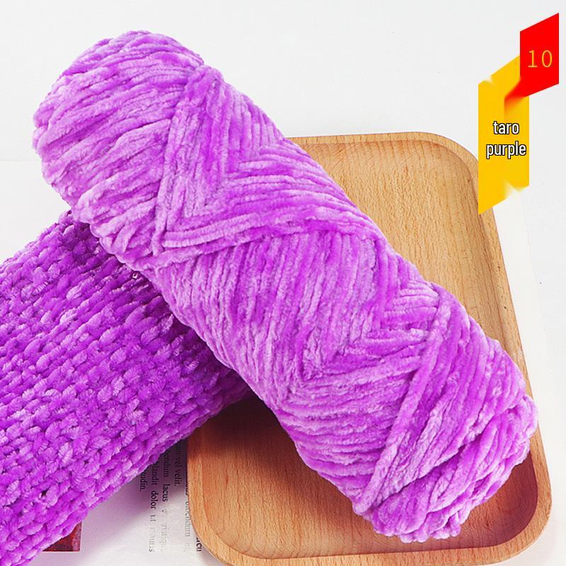Chenille Gold Velvet Chunky Yarn Kit for Hats, Scarves, Sweaters, Dolls, and DIY Knitting