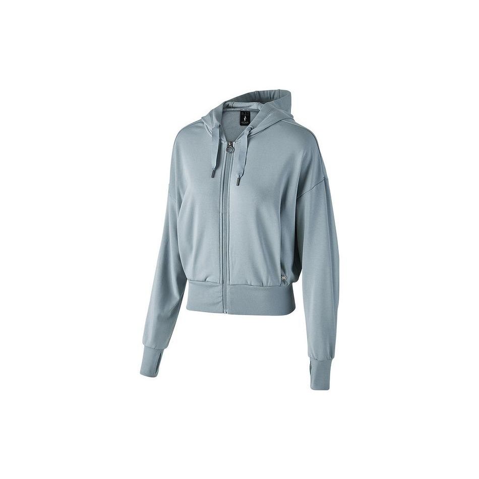 Skechers Solid Color Hooded Knit Sports Jacket Women jackets Dark-Green P124W003-02P4 S