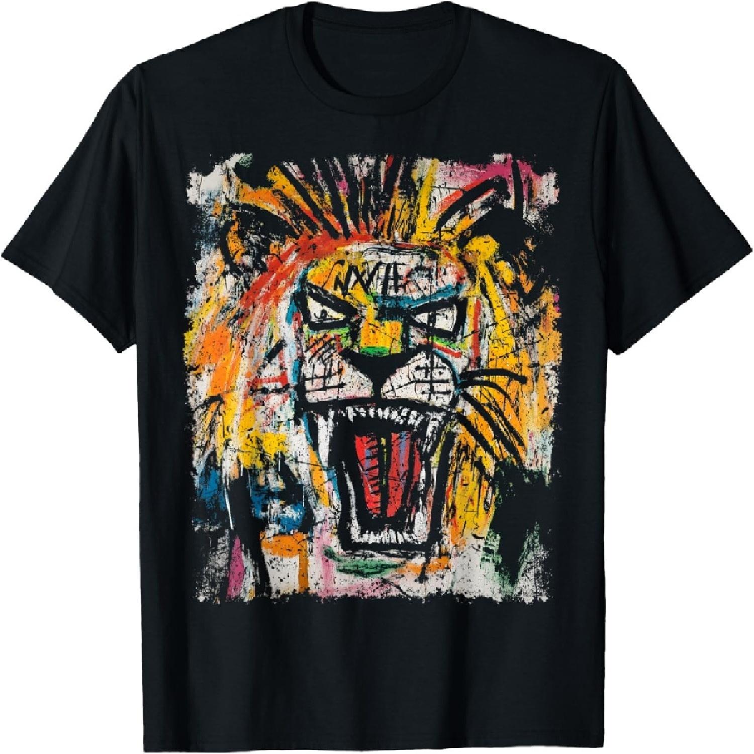 Pop Art Style Lion 90s Graffiti T-Shirt S