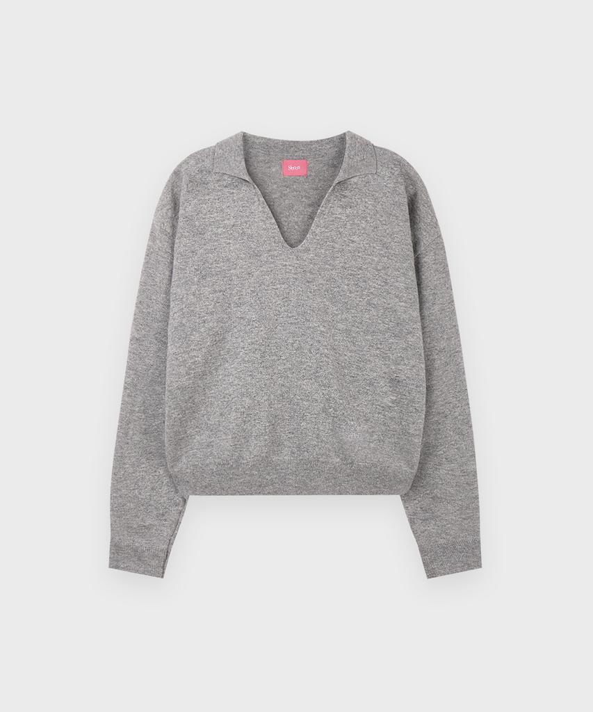 SINOON Sinoon Logo Collar Knit (Grey)