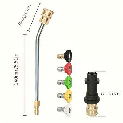 5-Color Coding Nozzle Tips & Extension Rod, High Pressure Washer Accessories Compatible with K Series