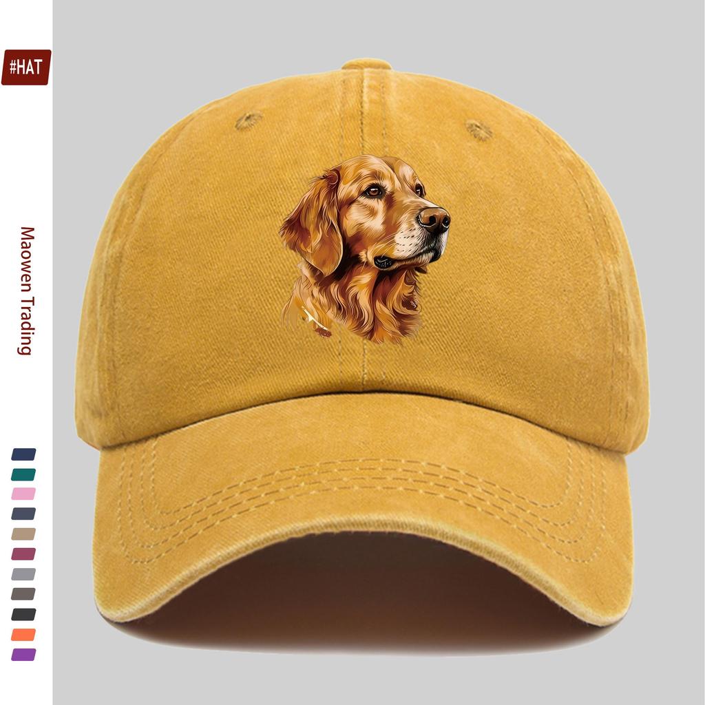 pc Cute Golden Retriever Print Baseball Cap Pet Portrait Design Decorative Hat Comfortable Lightweight Headwear Adjustable S