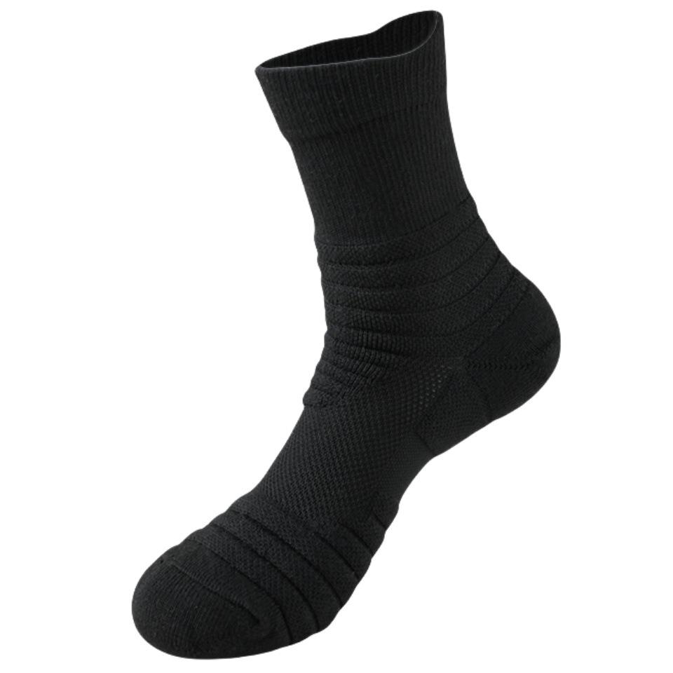 

Мужские баскетбольные носки до середины икры в американском стиле, нескользящие, с утолщенной махровой подошвой для занятий спортом на открытом воздухе One Size 38-44 чёрный